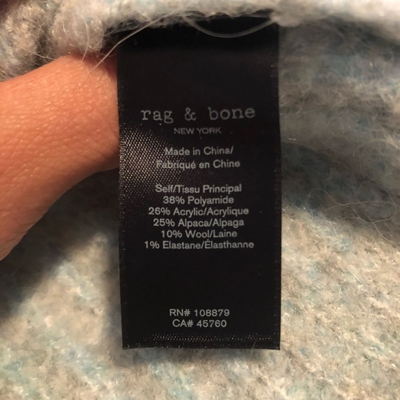 Rag & bone light blue jonie alpaca wool sweater - Picture 4 of 7
